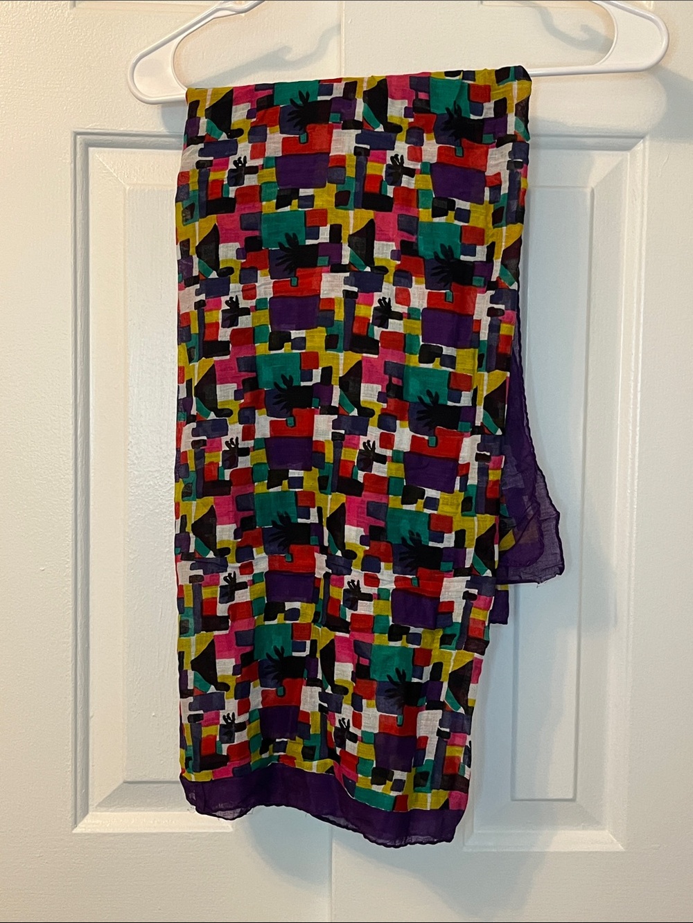 Vintage Putumayo Square Scarf Colorful Pattern